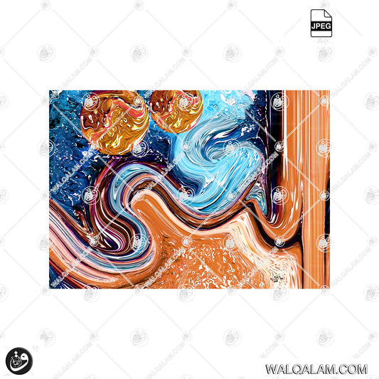 Al Ghani  Allah Name Modern Abstract Islamic Calligraphy Painting  Digital Download